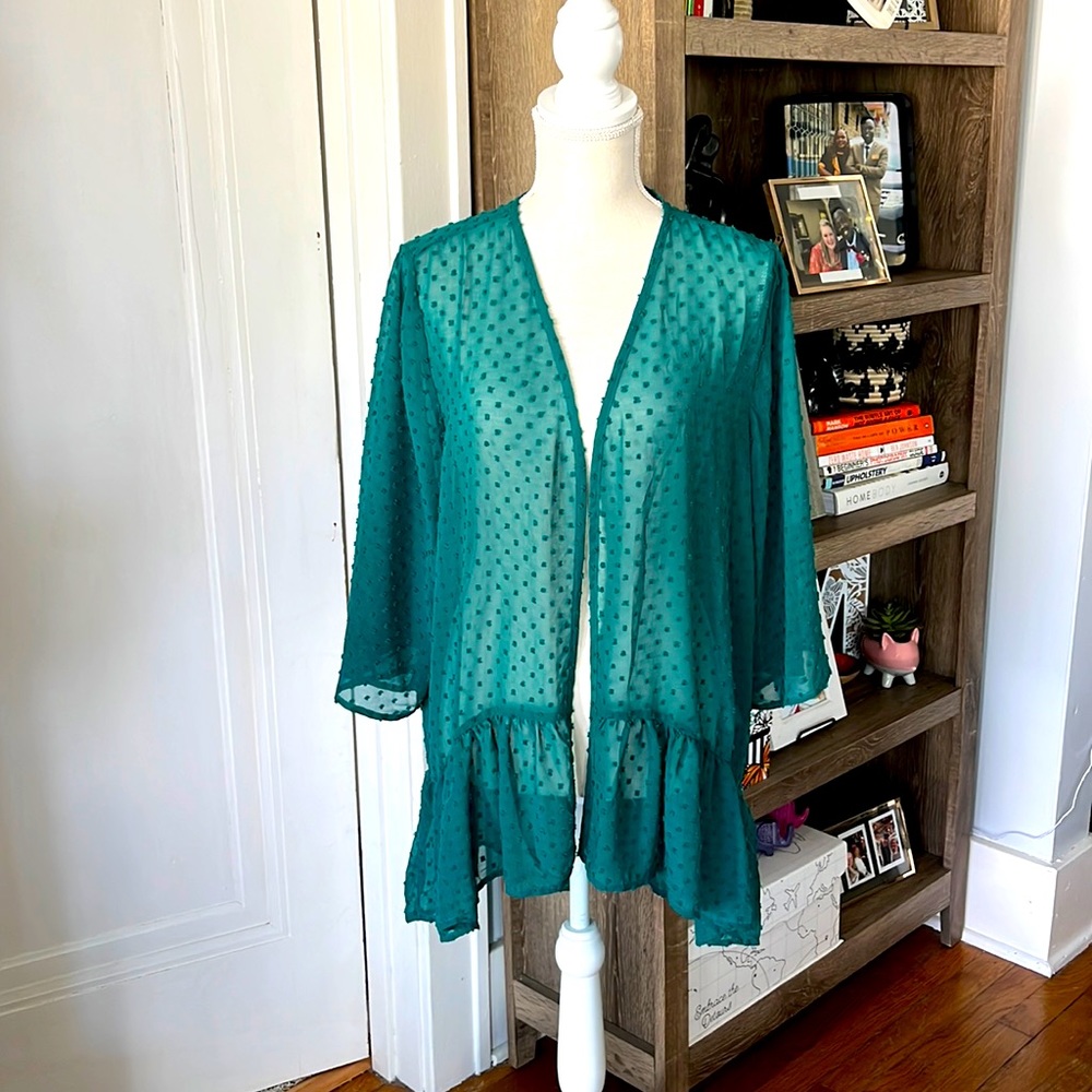 Green sheer cardigan
